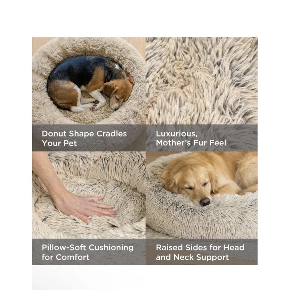 Original Calming Donut Dog Bed for Small Dogs up to 25 lbs Best Friends By Sheri